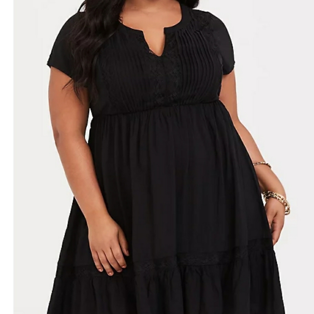 Torrid Black Pintuck Dress Size 5 - Picture 1 of 3